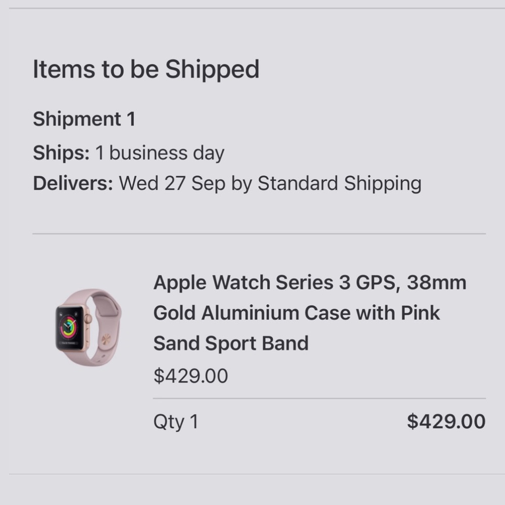Apple Watch Series 3 GPS 38mm Rose Gold